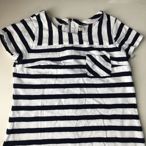 old navy womens short sleeve dress Chest Pocket navy blue white striped Small - Picture 10 of 16